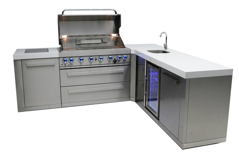 Mont Alpi 6 Burner Island with Bev Center 90-Degree Corner