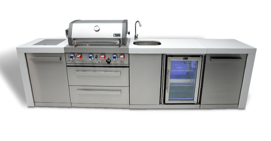 Mont Alpi 4 Burner Deluxe Island with Bev Center