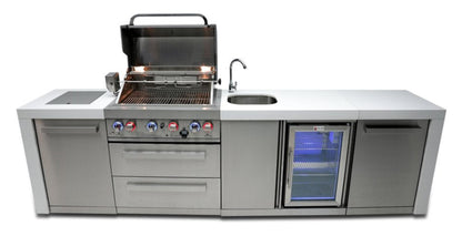 Mont Alpi 4 Burner Deluxe Island with Bev Center