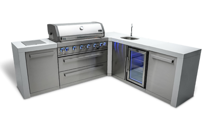 Mont Alpi 6 Burner Deluxe Island with Bev Center 90-Degree Corner