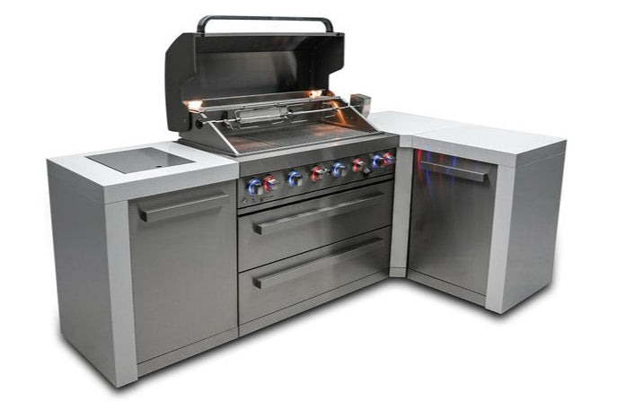 Mont Alpi 6 Burner Deluxe Island with 90-Degree Corner