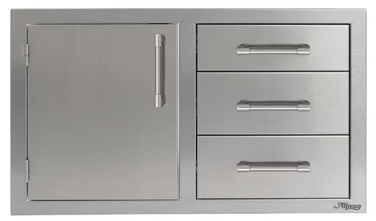 Alfresco 32-inch Combo Door plus Drawers - Door on Left