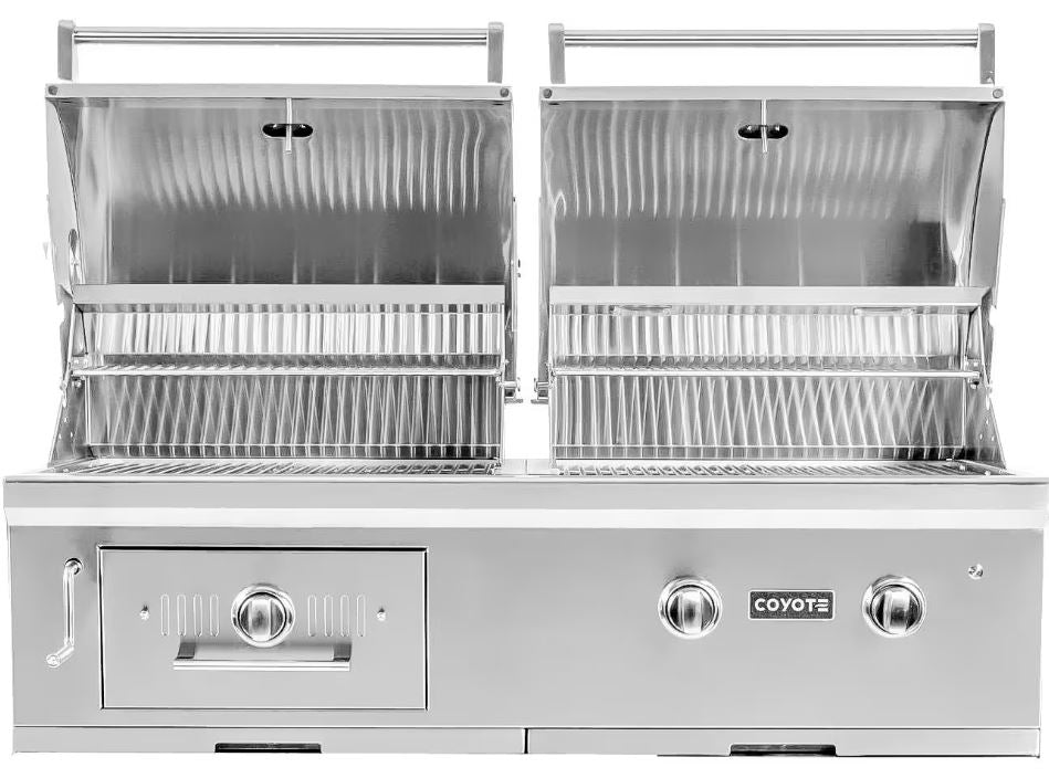 Coyote 50 Inch Hybrid Charcoal and Natural Gas Grill